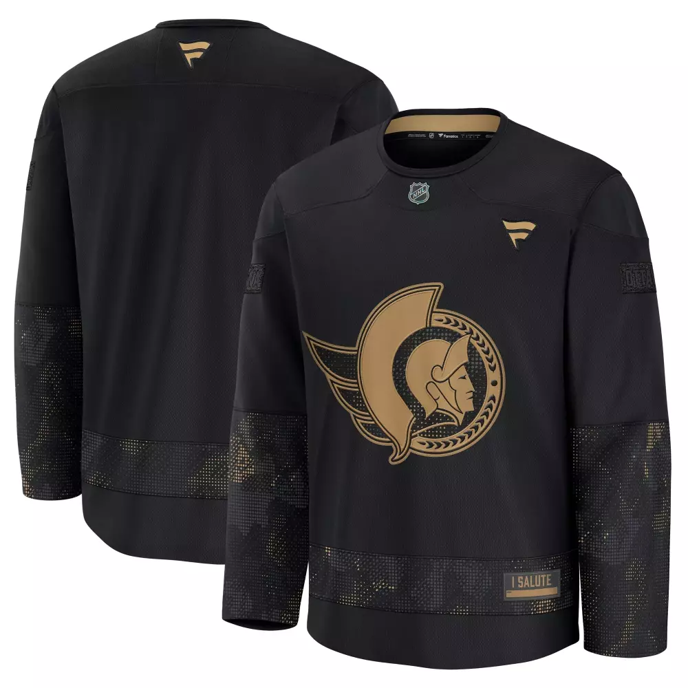 ottawa senators fanatics 2024 military appreciation practice jersey black