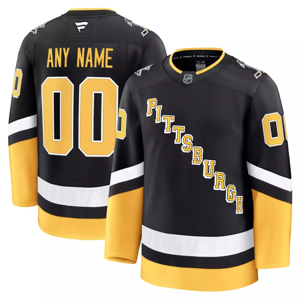 pittsburgh penguins fanatics alternate premium custom jersey black