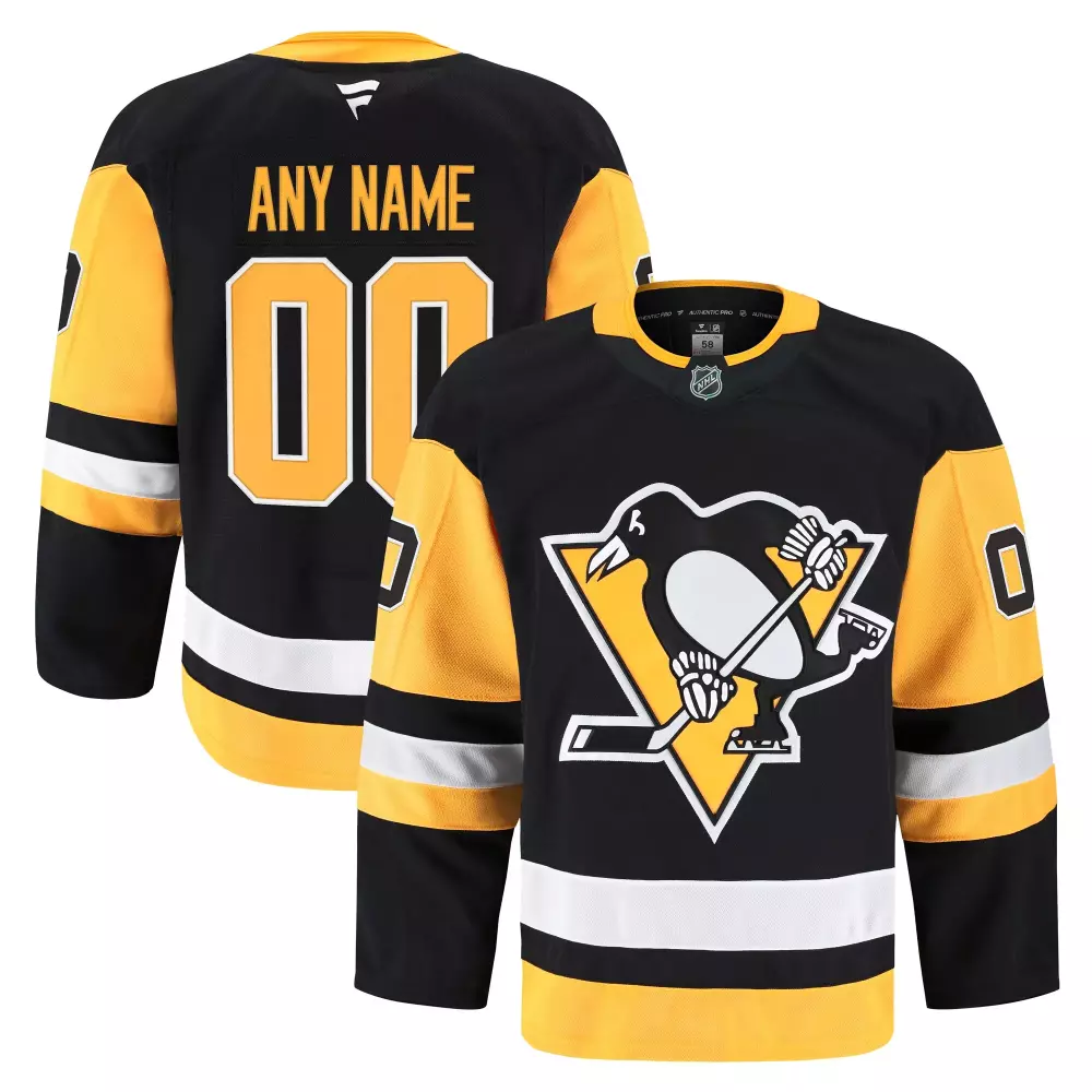 pittsburgh penguins fanatics home authentic pro custom jersey black