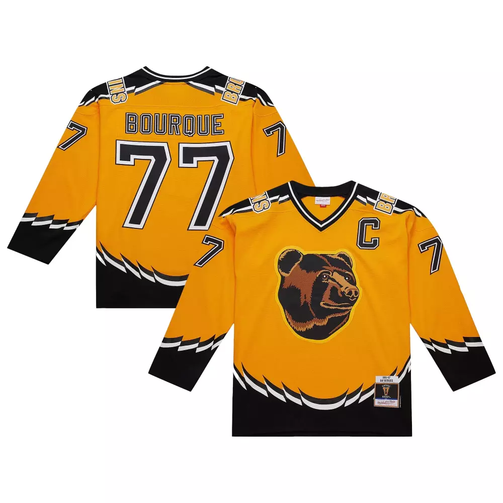 ray bourque boston bruins mitchell ness 1996 97 power play jersey gold