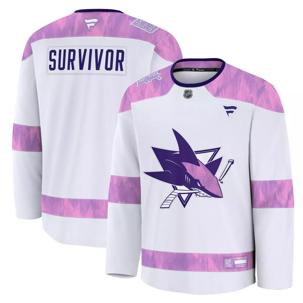 san jose sharks fanatics hockey fights cancer practice jersey white