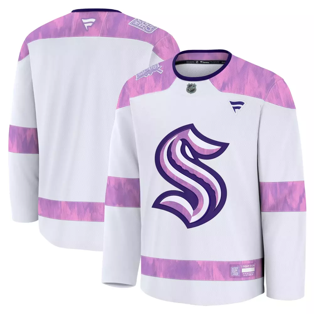 seattle kraken fanatics 2024 hockey fights cancer practice jersey white