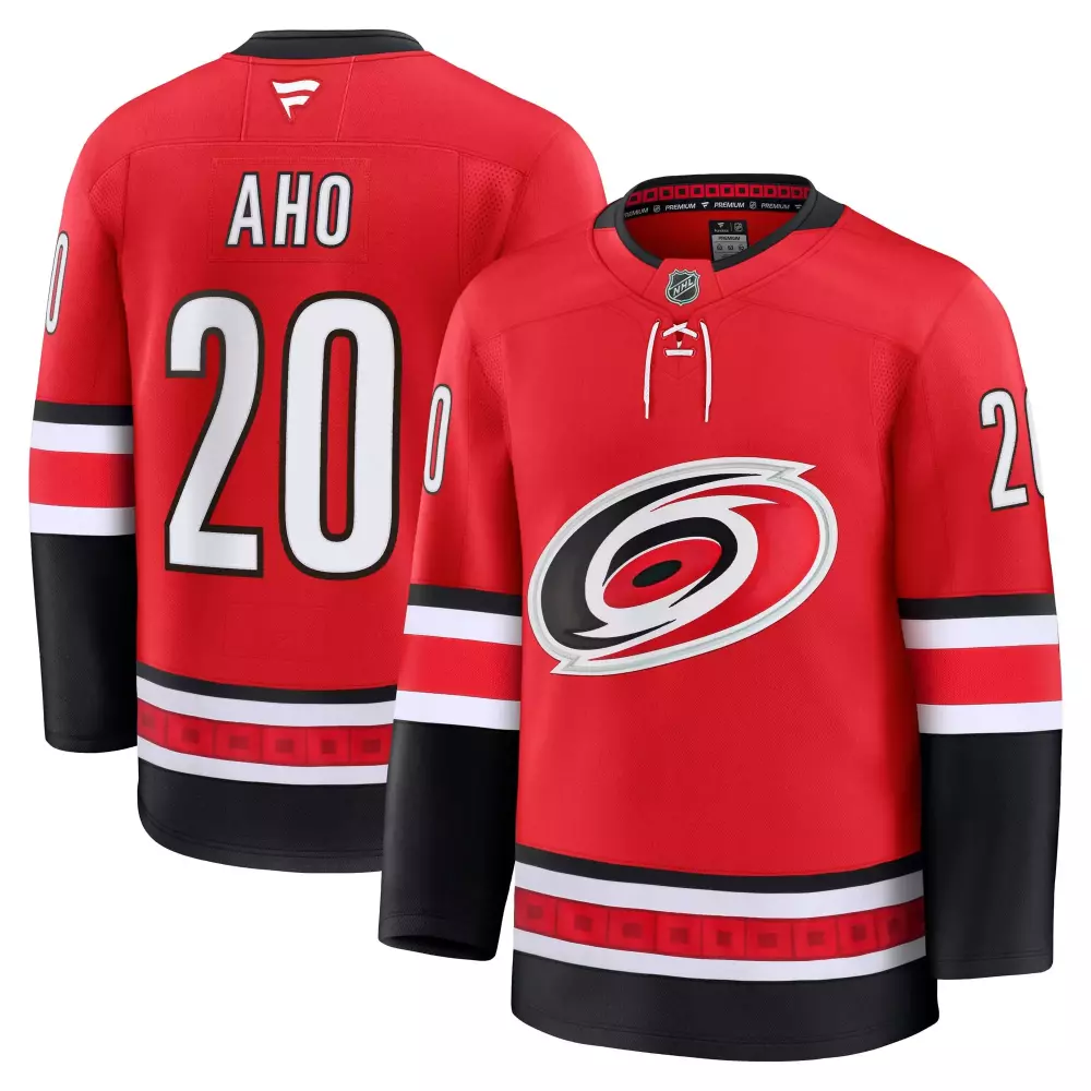 sebastian aho carolina hurricanes fanatics home premium jersey black