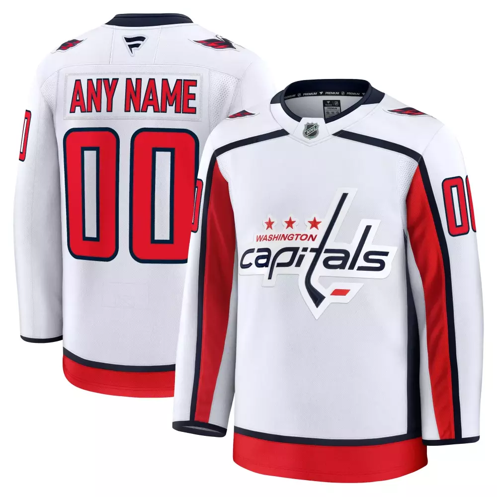 washington capitals fanatics away premium custom jersey white